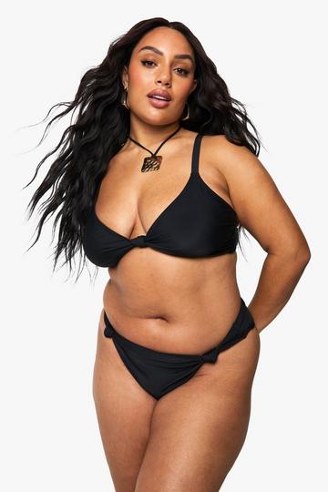 Plus Knot Detail Bikini Brief black