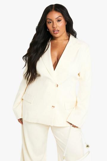 Plus Button Down Pocket Blazer lemon