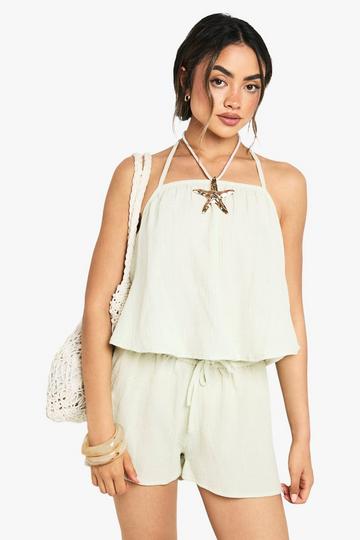 Crinkle Cotton Flippy Shorts mint