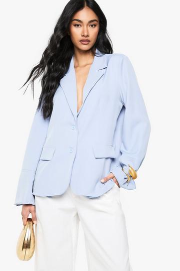 Shoulder Pad Tailored Blazer blue