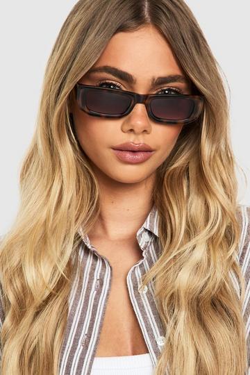 Thin Rectangle Sunglasses brown
