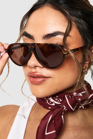Aviator Zonnebril Met Schildpadden Frame brown