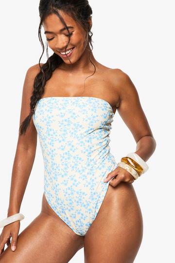 Strapless Bloemen Badpak multi
