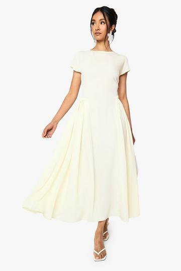 Textured Volume Skirt Midaxi Dress lemon