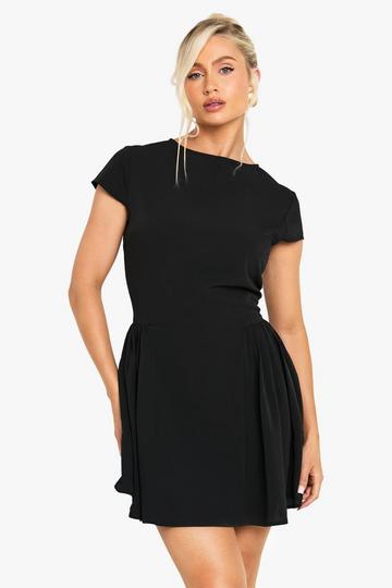 Textured Volume Skirt Mini Dress black