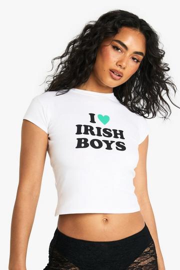 I Love Irish Boys Print Baby T-Shirt white