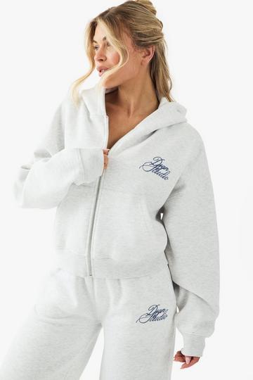 Dsgn Studio Korte Boxy Vest Met Contrasterende Tekst ash grey