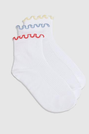 Contrasterende Sokken Met Franjes (3 Paar) multi