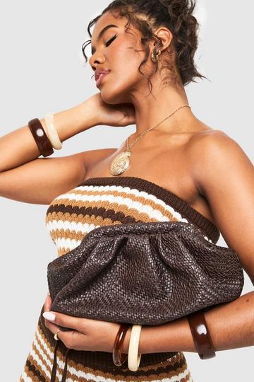 Handtas Met Textuur chocolate