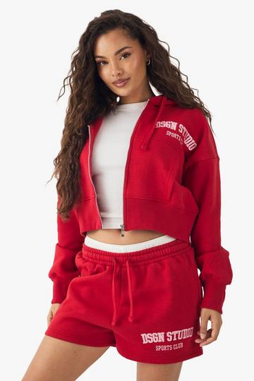 DSGN Studio Applique Sweat Short red