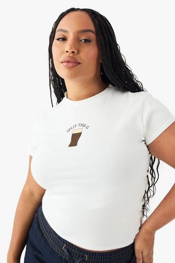PLUS ST PADDYS DAY GUINNESS BABY TEE white