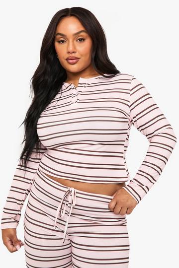 PLUS LONG SLEEVE BUTTON DOWN TOP baby pink