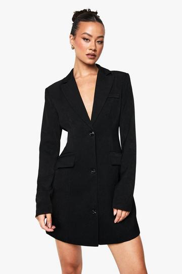Tall Getailleerde Blazer Jurk Met Structuur En Geplooide Taille black
