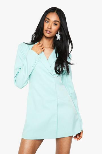 Structured Oversized Wrap Over Blazer Dress mint