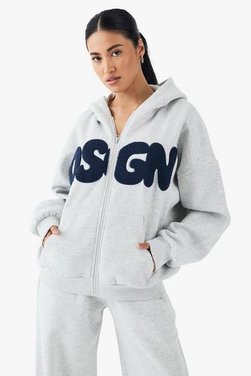 Oversized Badstoffen Dsgn Vest Met Capuchon ash grey