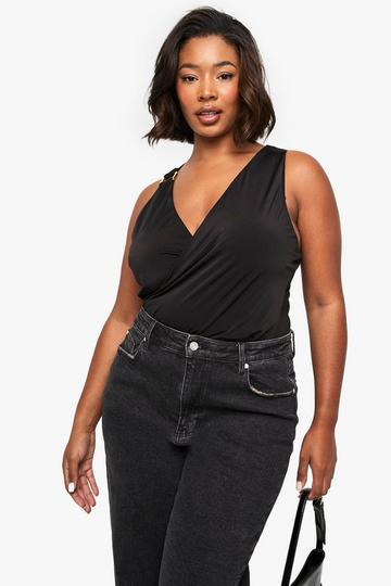 Grande taille - Body froncé black