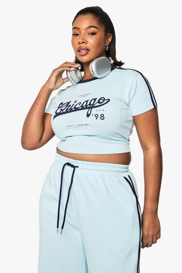 Plus Chicago Fitted Top baby blue