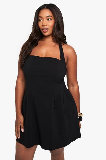 Plus sculpt bardot mini dress black