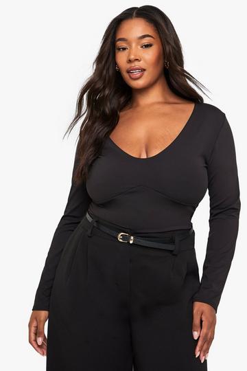 Plus Topp med urringning black