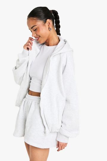 Hoodie Met Bolletjes Zoom En Rits ash grey