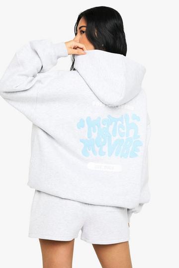 Geborduurde Match My Vibe Hoodie Met Tekst ash grey