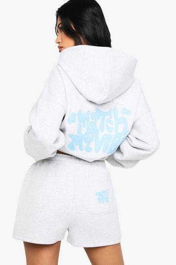 Match My Vibe Embroidered Sweatshorts ash grey
