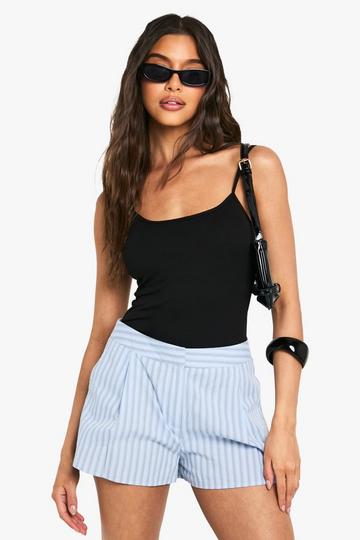 Built In Padded Soft Ribbed Strappy Cami Top black