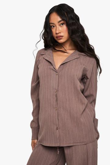 Crinkle Oversized Shirt mocha