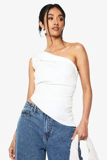Linnen Look Wide Leg Broek white