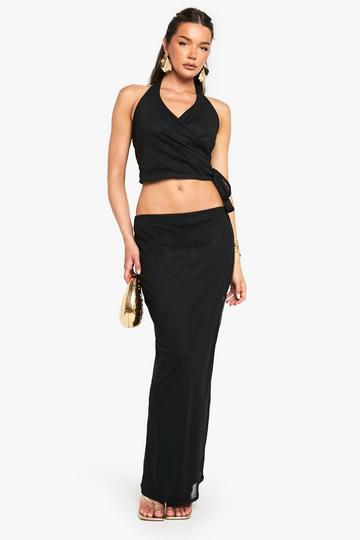 Mesh Maxi Skirt black