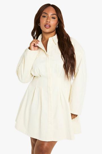 Plus Twill Skater Dress ecru