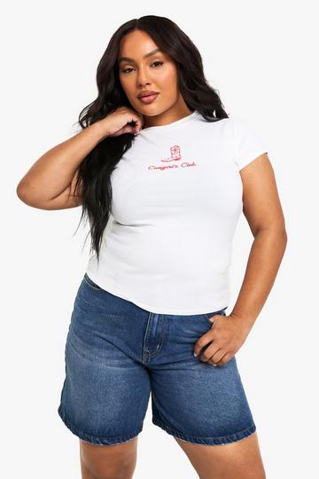 Plus Cowgirls Club Baby T-Shirt white