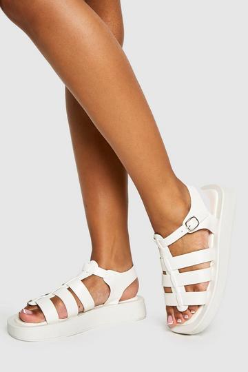 Chunky Platform Cage Sandal white