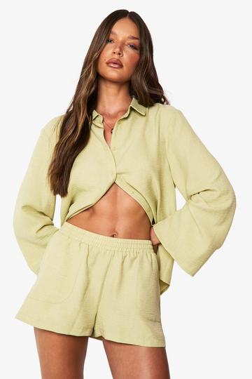 Linen Look Shorts sage