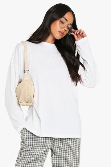 Boohoo Basics Oversized Long Sleeve T-Shirt white