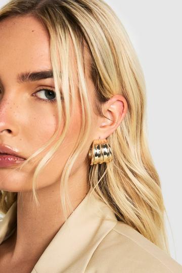 Dikke Gouden Ronde Oorbellen gold