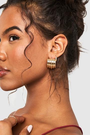 Gold Ridge Statement Stud Earrings gold