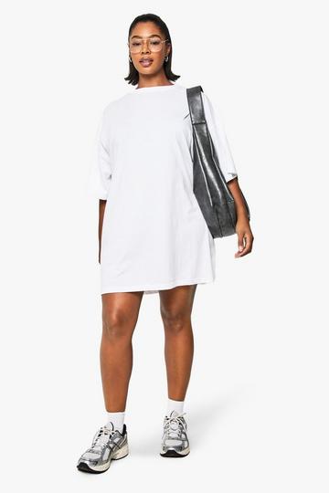 Plus Oversized T-Shirt Dress white
