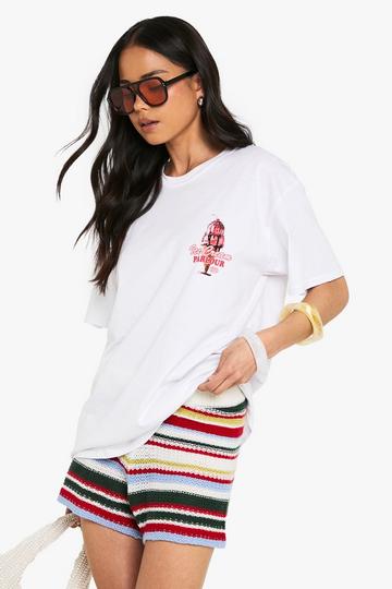Pink Ice Cream Parlour Graphic T-Shirt white