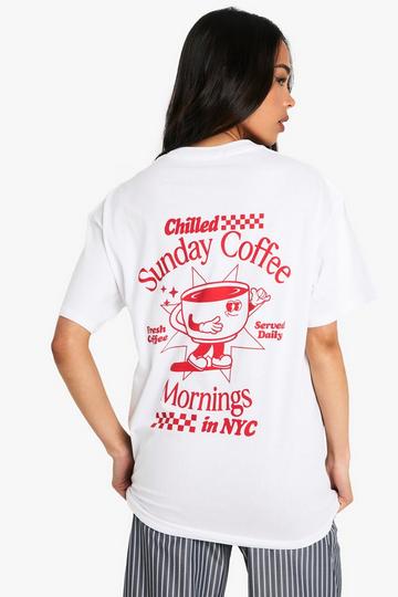 White Sunday Coffee Graphic T-Shirt