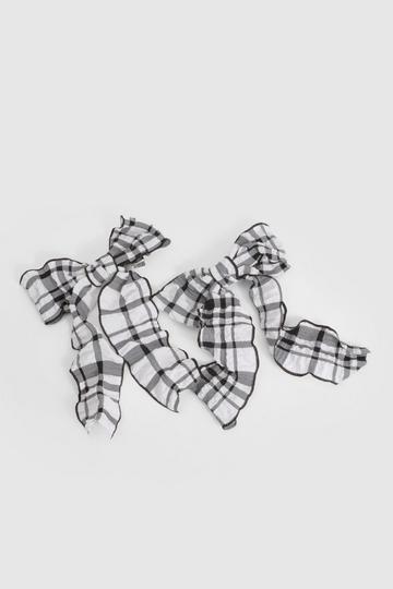 Gingham Haarstrikjes (2 Stuks) black