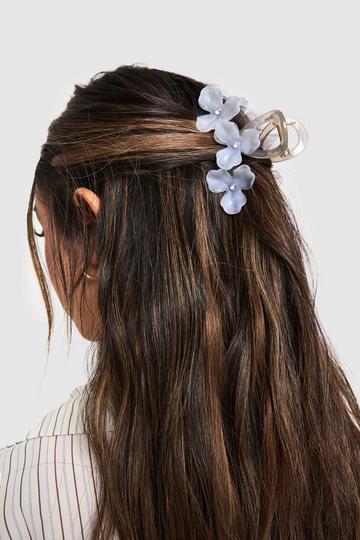 Bloemen Haarclip grey