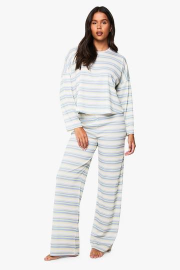 Loungewear Stripe Long Sleeve Top & Trousers Pyjama Set multi