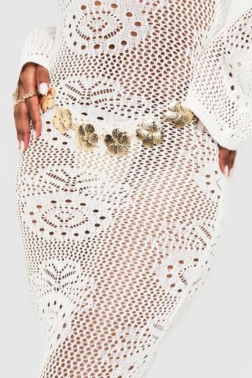 Metal Flower Belt gold