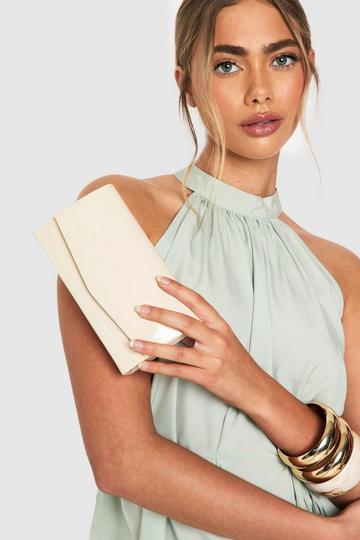 Patent Envelope Clutch nude