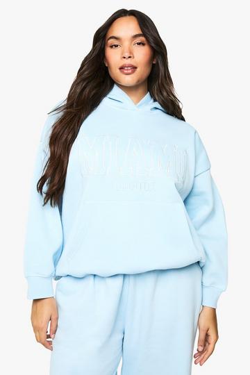 PLUS MIAMI OVERSIZED HOODIE baby blue