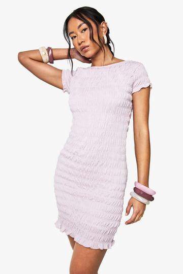 Shirred Cap Sleeve Mini Dress baby pink