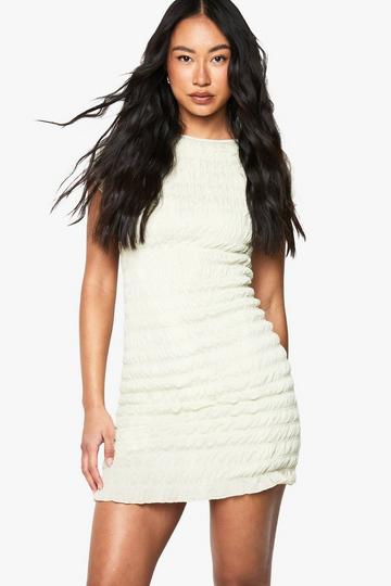 Shirred Cap Sleeve Mini Dress lemon