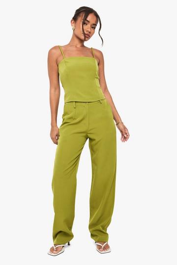 Woven Structured Co-Ord olive
