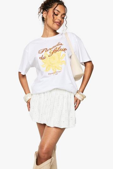 Broderie Bubble Mini Skirt white